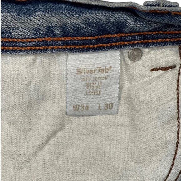Vintage‎ 90's SILVER TAB LEVI'S Men's Jeans Size 34 Loose Straight Grunge Skater - Picture 11 of 16